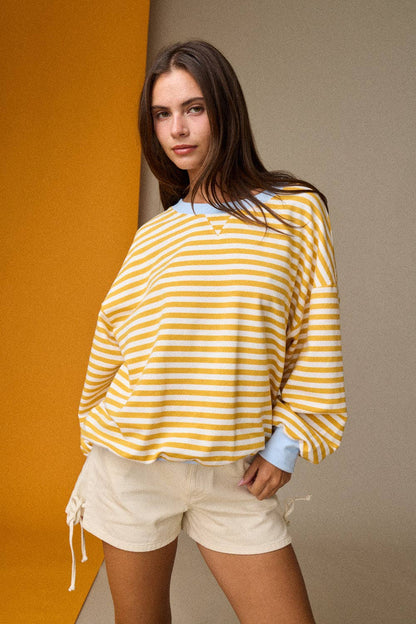 relaxed stripe pullover