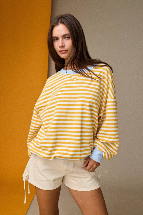 relaxed stripe pullover