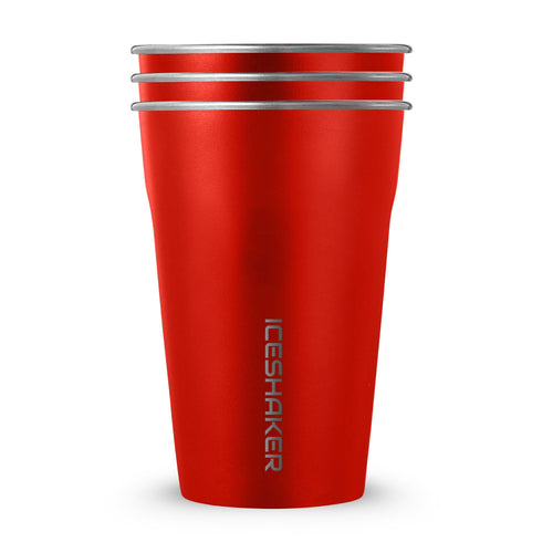 Red 20oz Stainless Steel Cups - 3 Pack