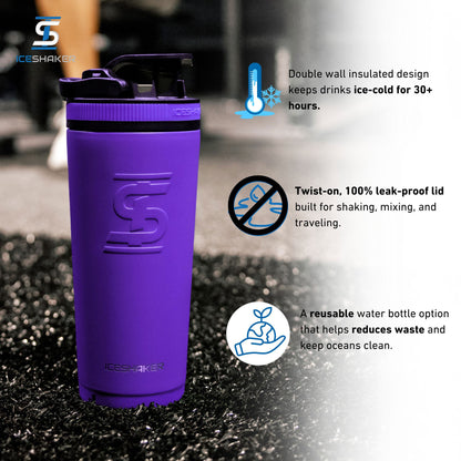 Ice Shaker Matte Series 26oz Shaker Bottle - Purple