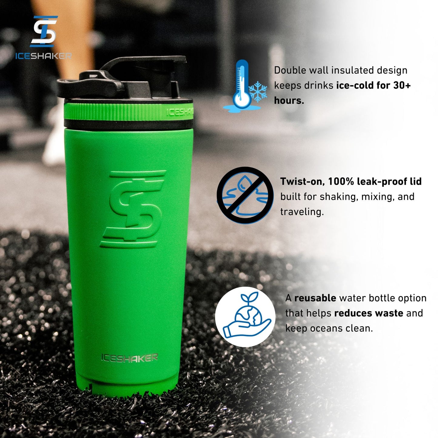 26oz Ice Shaker - Dragon Green