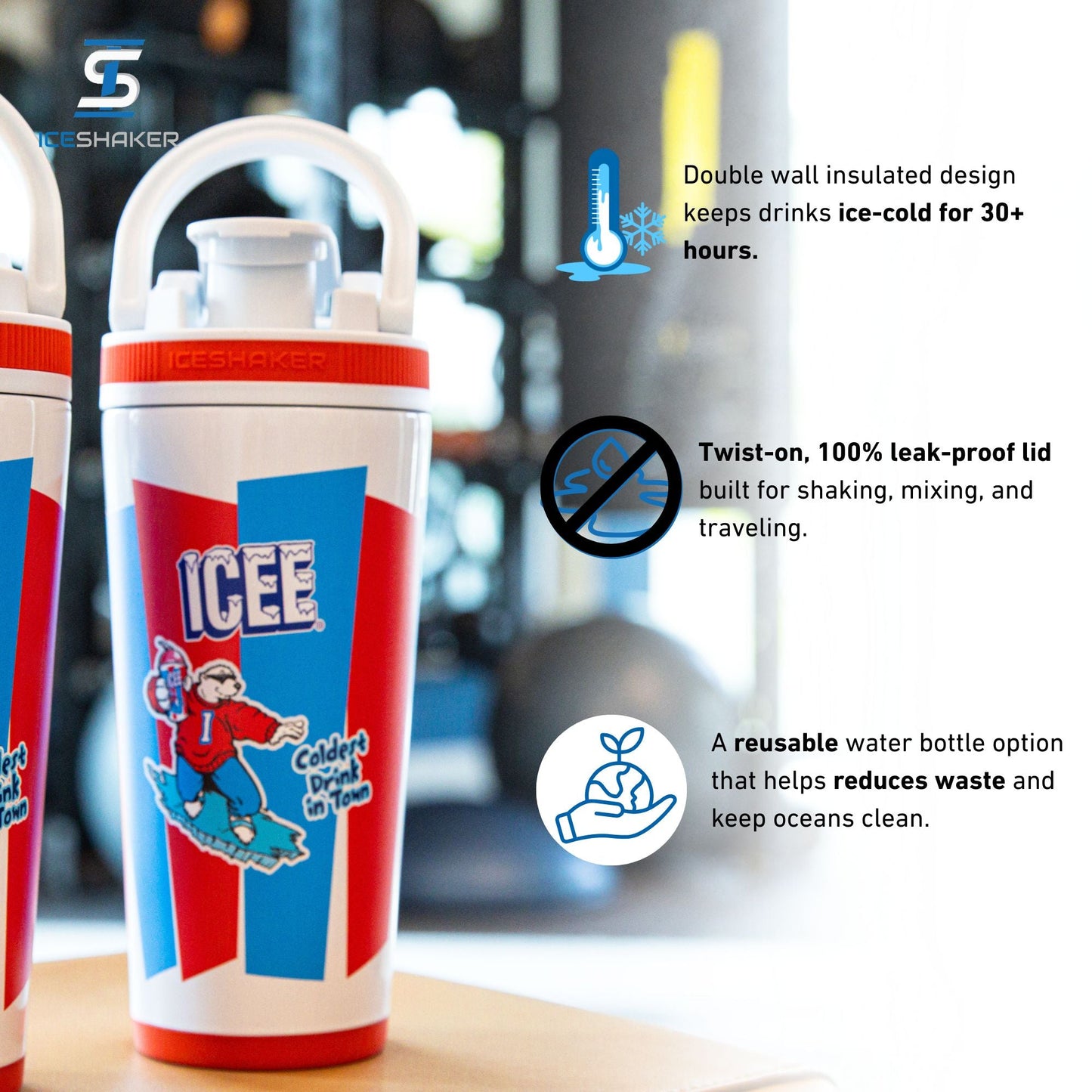 Ice Shaker 4D Series 26oz Shaker Bottles