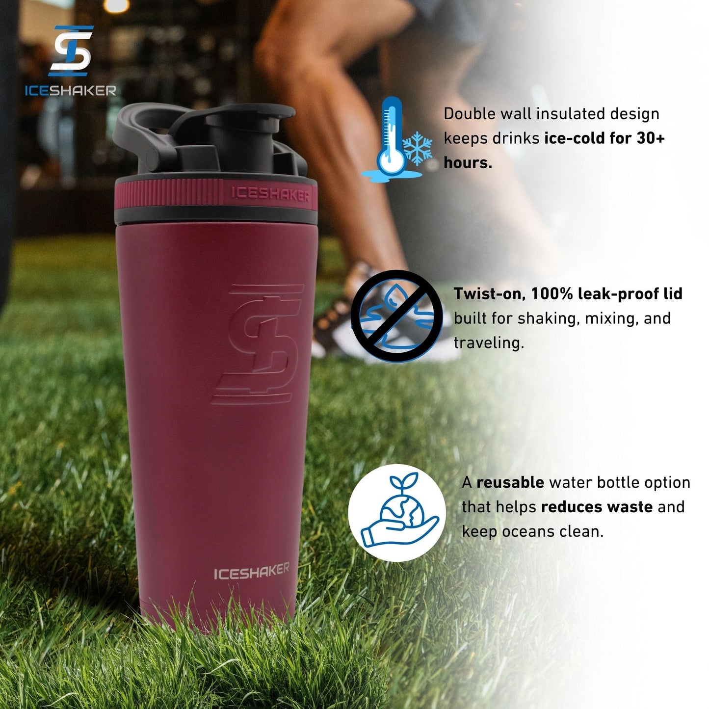 Ice Shaker Matte Series 26oz Shaker Bottles