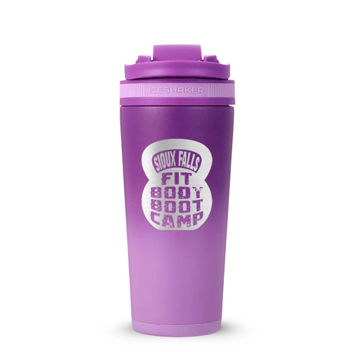 CUSTOM Sioux Falls Fit Body Boot Camp Kettlebell 26oz Ice Shaker - Purple Color Rush