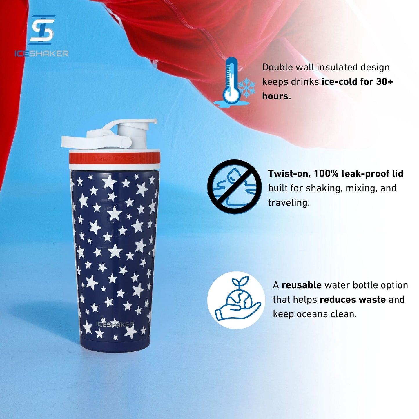 Ice Shaker Allegiance Series 26oz Shaker Bottles