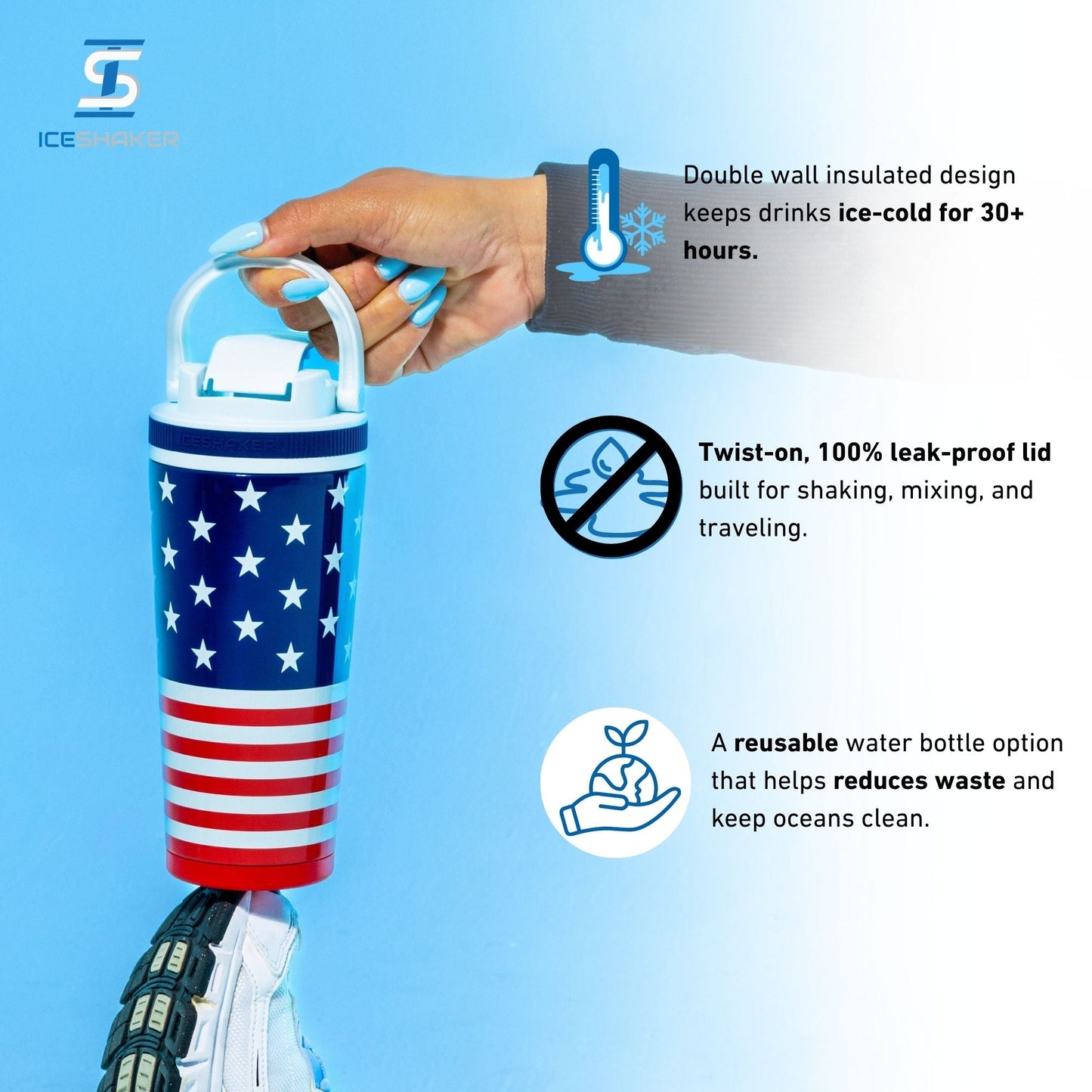 26oz Ice Shaker - Stars & Stripes