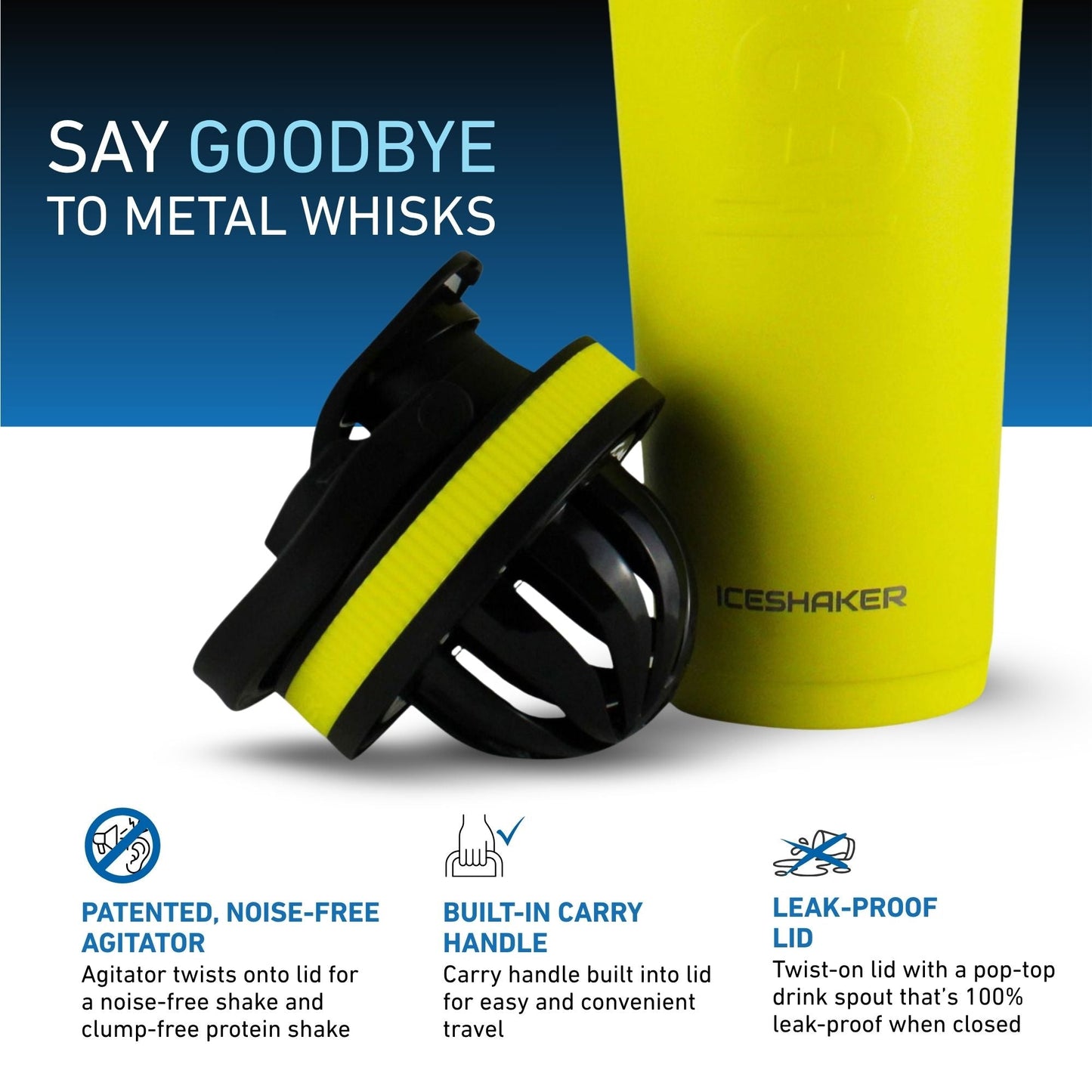 Ice Shaker Matte Series 26oz Shaker Bottle - Yellow