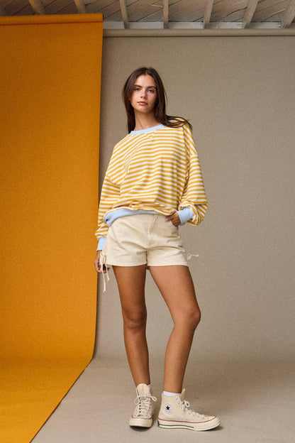 relaxed stripe pullover