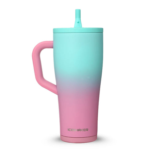 CUSTOM Sports Logo 32oz Shaker Tumbler - Pink Mint Ombre