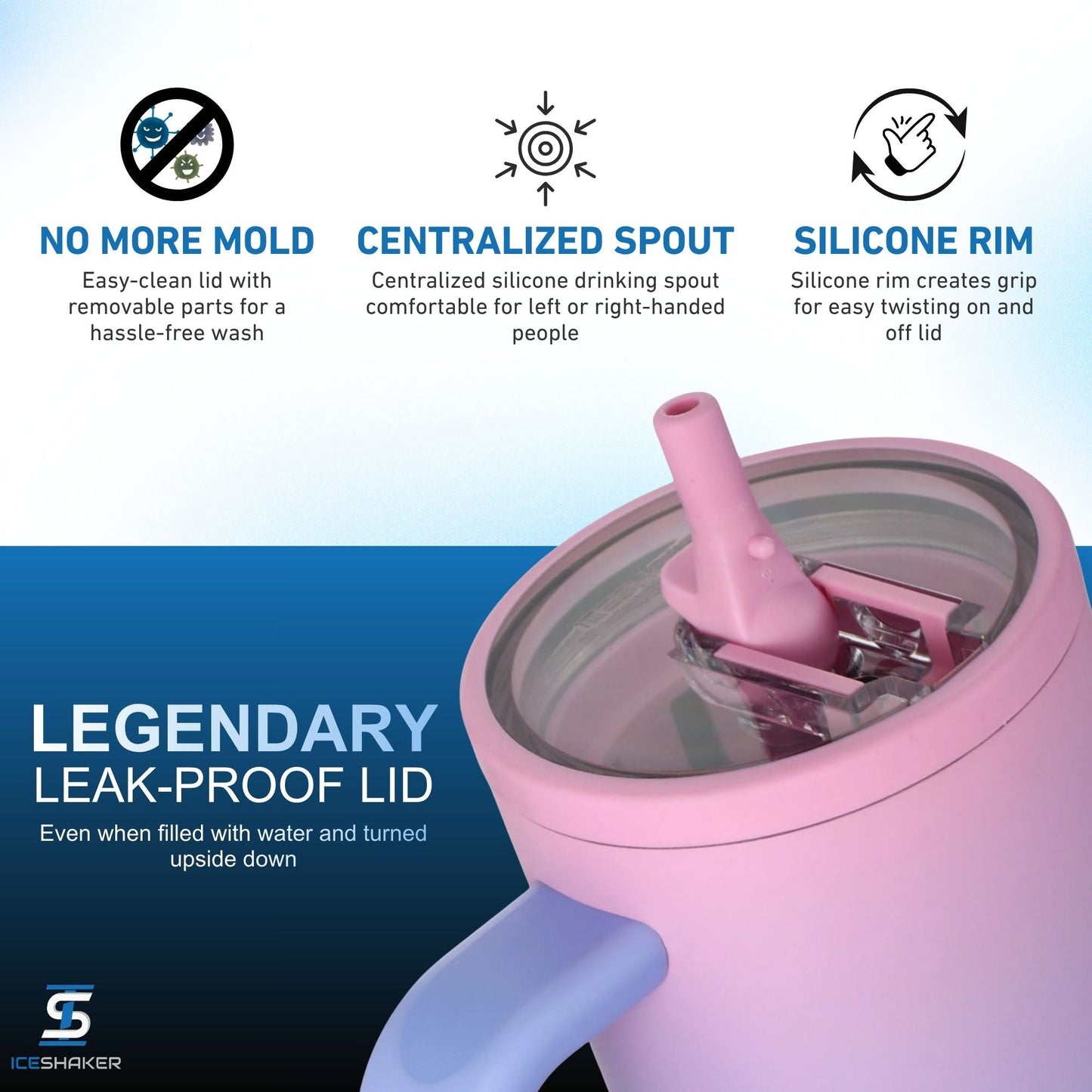 40oz Legend Series Shaker Bottle - Periwinkle Haze