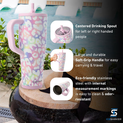 40oz Legend Series Shaker Bottle - Unicorn Leopard