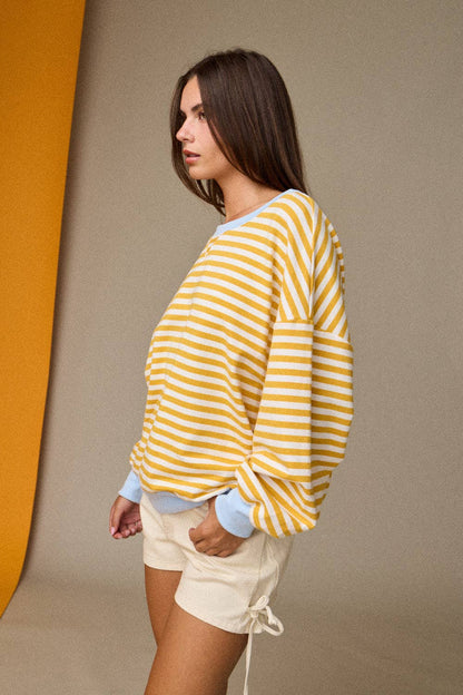relaxed stripe pullover