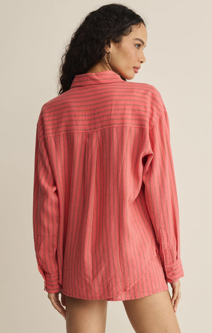 the perfect striped button up