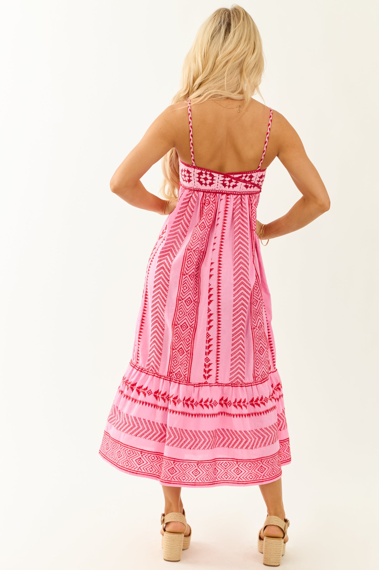 Bubblegum Abstract Print Sleeveless Midi Dress