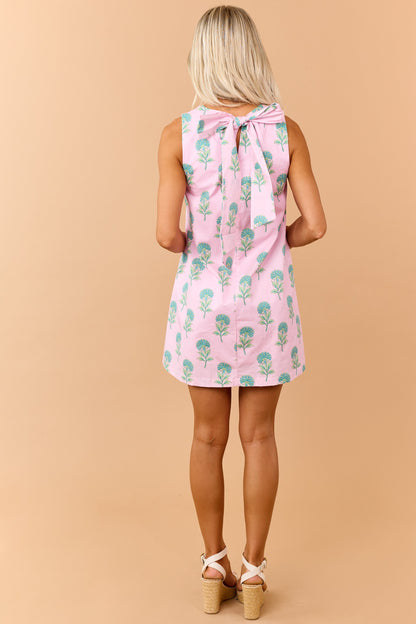 Carnation Cotton Floral Print Sleeveless Mini Dress