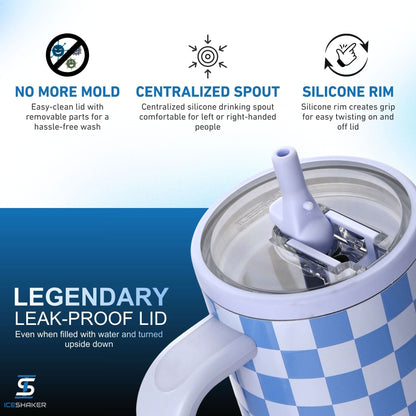 32oz Legend Series Shaker Bottle - Blue Checkers