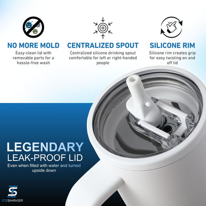 40oz Legend Series Shaker Bottle - White