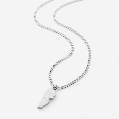 "With Hardship Comes Ease" Map Necklace | Men