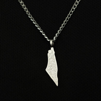 "With Hardship Comes Ease" Map Necklace | Men