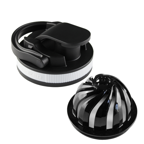 26oz Shaker Lid + Agitator Combo - Black Lid with White Band