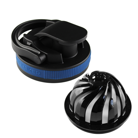 26oz Shaker Lid + Agitator Combo - Black Lid with Navy Band
