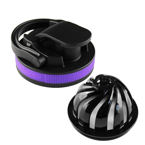 26oz Shaker Lid + Agitator Combo - Black Lid with Purple Band