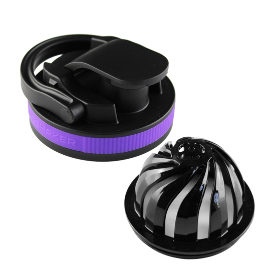 26oz Shaker Lid + Agitator Combo - Black Lid with Purple Band