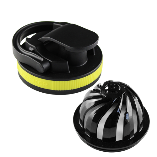 26oz Shaker Lid + Agitator Combo - Black Lid with Yellow Band
