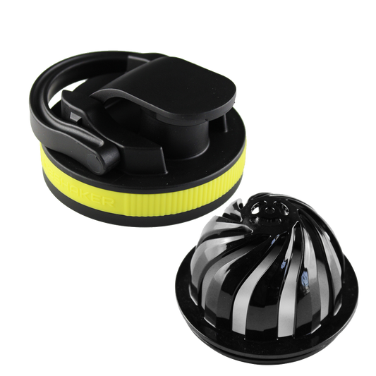 26oz Shaker Lid + Agitator Combo - Black Lid with Yellow Band