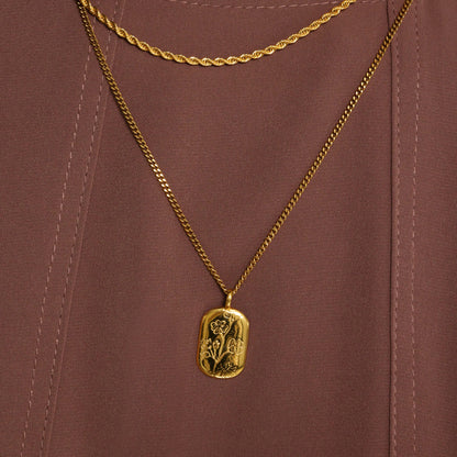 Palestine Poppy Stamp Necklace