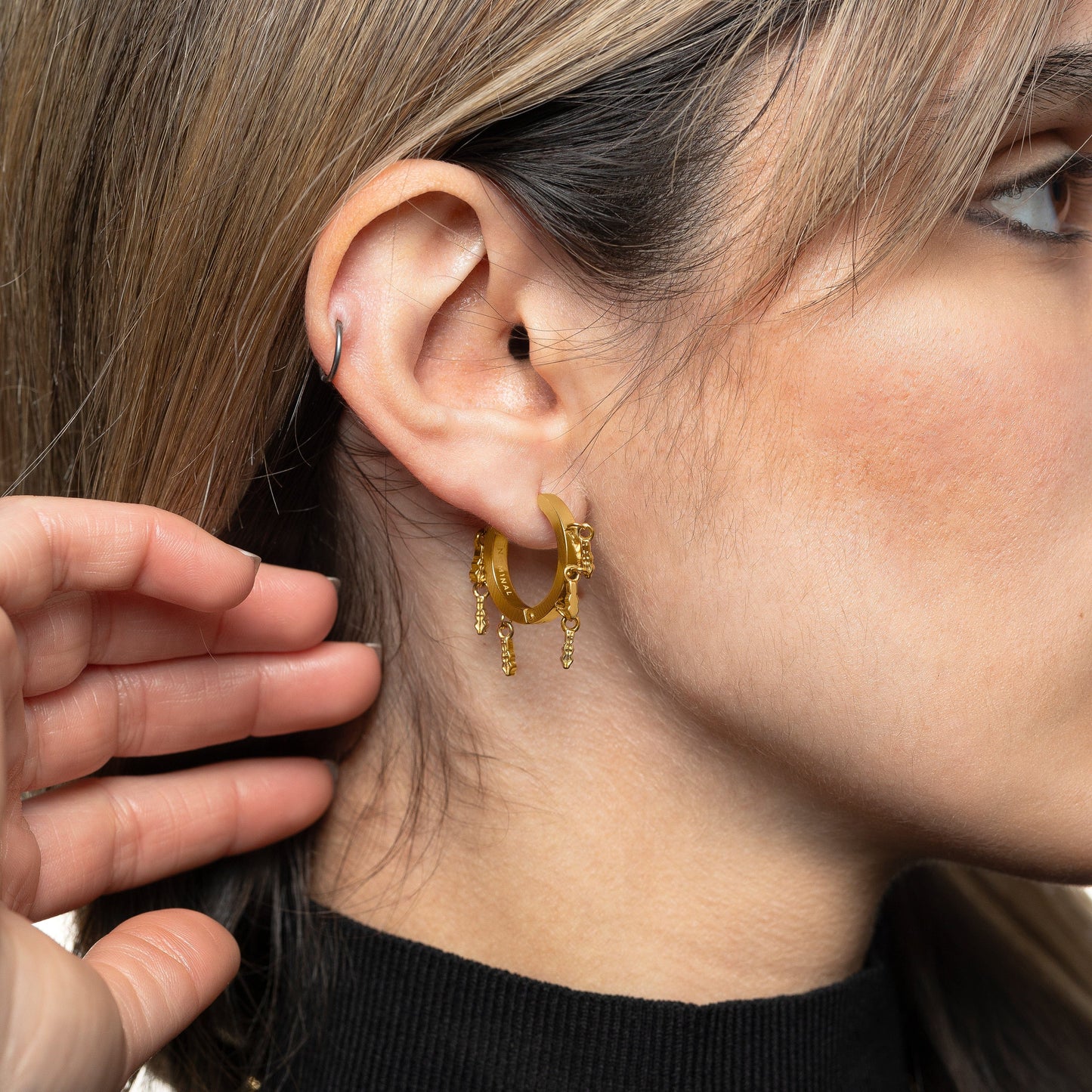 Raining Tatreez Hoop Earrings