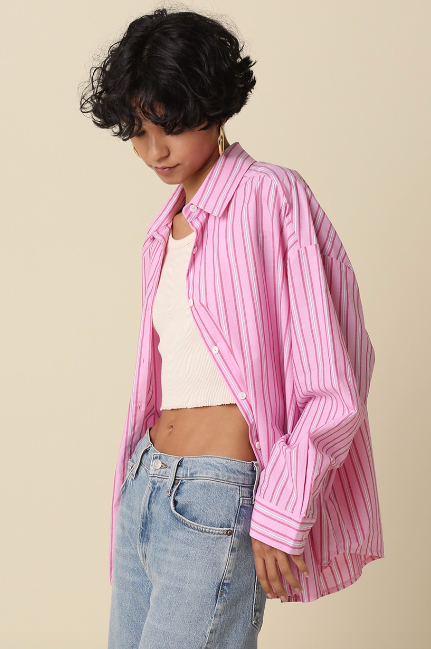 micah striped button up