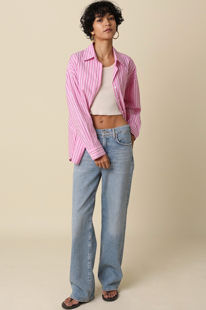 micah striped button up