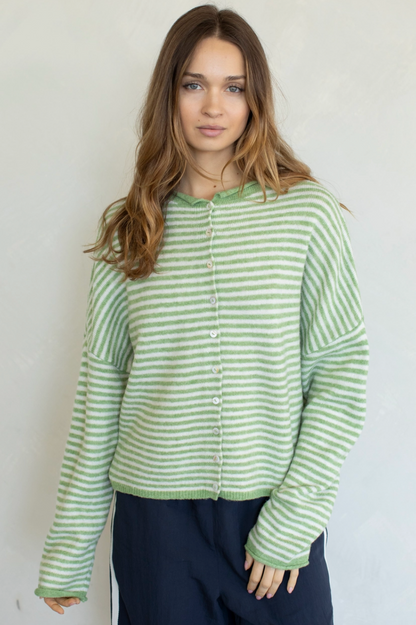mila mini striped cardigan