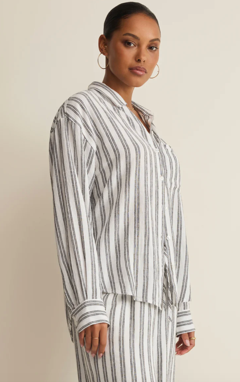 the perfect striped button up