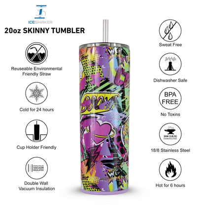 20oz Insulated Skinny Tumbler with Push Down Lid