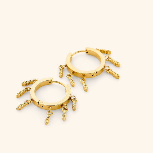 Raining Tatreez Hoop Earrings