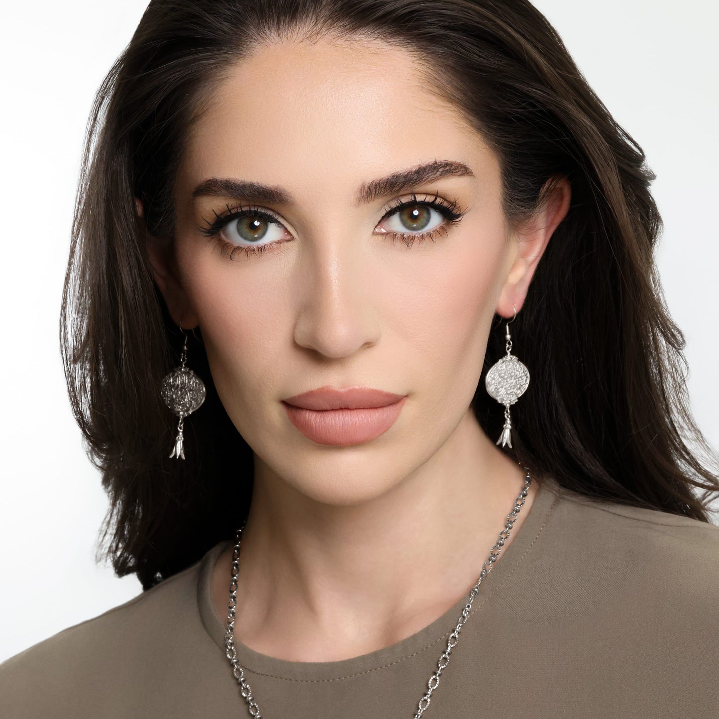 "Walk to Me, and I'll run to you" Medallion Earrings