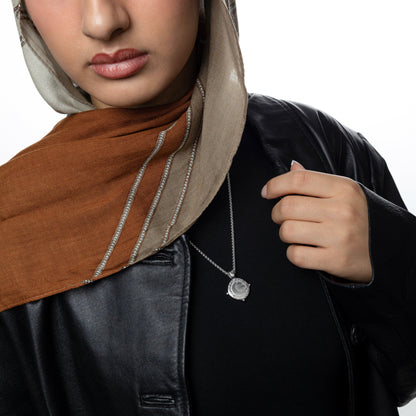 “What you seek is seeking you” Crescent Necklace