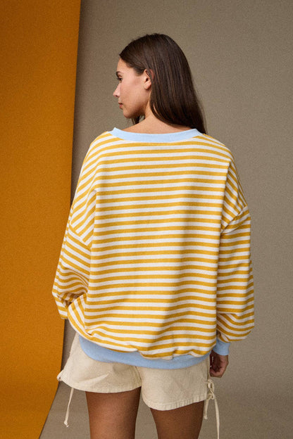 relaxed stripe pullover