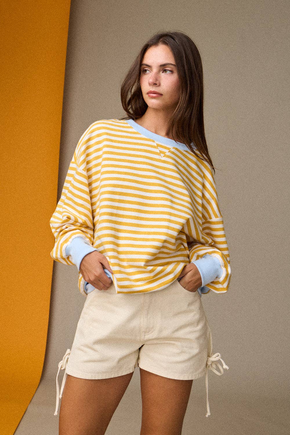 relaxed stripe pullover