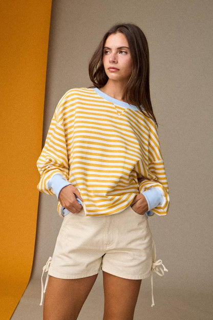 relaxed stripe pullover