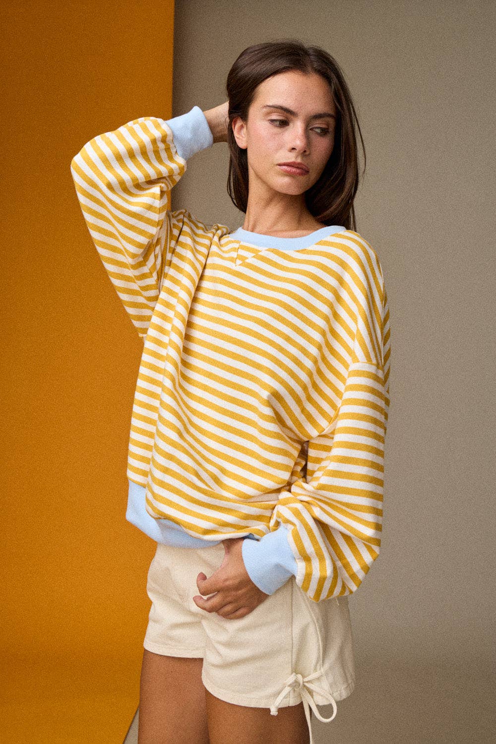relaxed stripe pullover